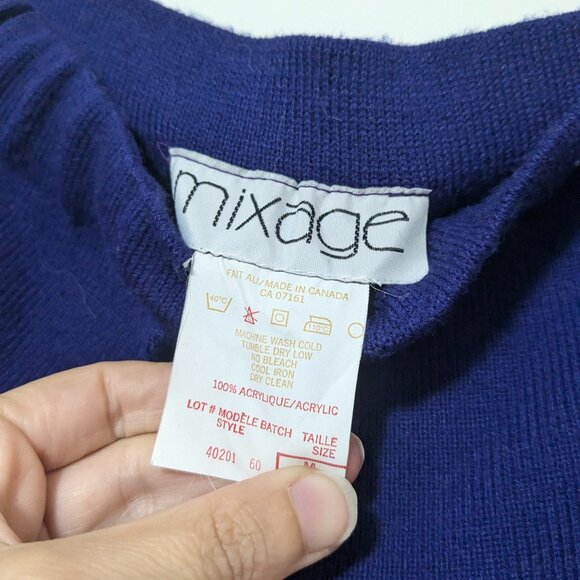 Mixage Knitted Pleated Midi Skirt Purple VINTAGE Size Medium - Picture 4 of 5